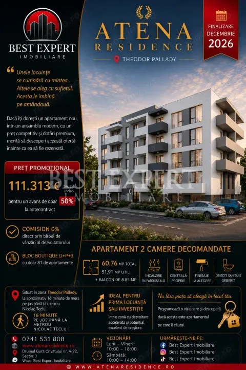 ⭐ 2 Camere | Confort Premium| Încălzire în Pardoseală| Parcare acoperita inclusa