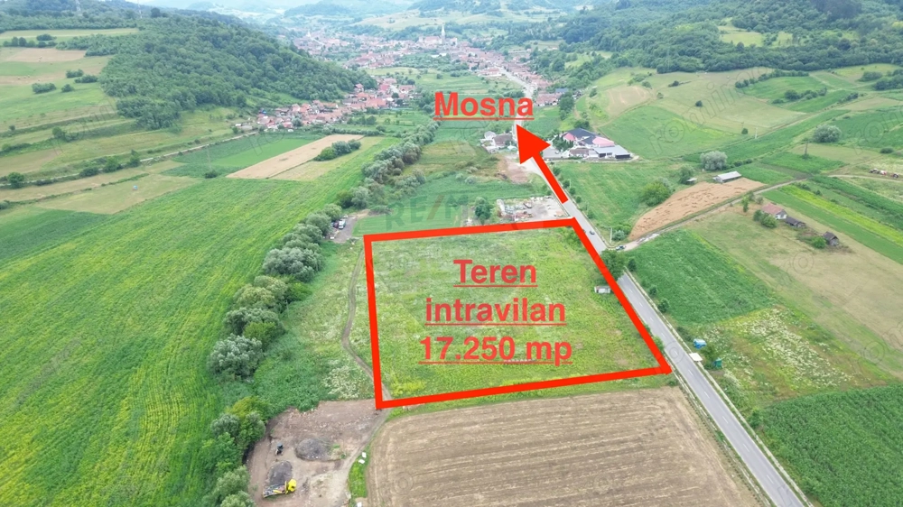 Teren intravilan 1.7 Ha, proiect hala industriala - Mosna DN141