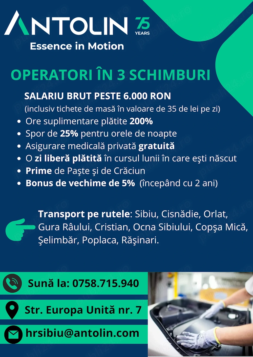 Operatori productie - 3 schimburi