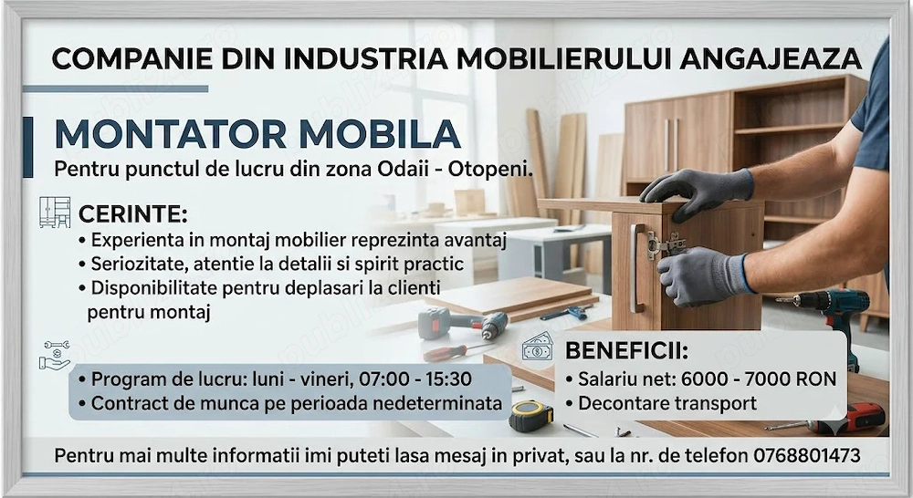 Montator Mobila Otopeni sau Chitila