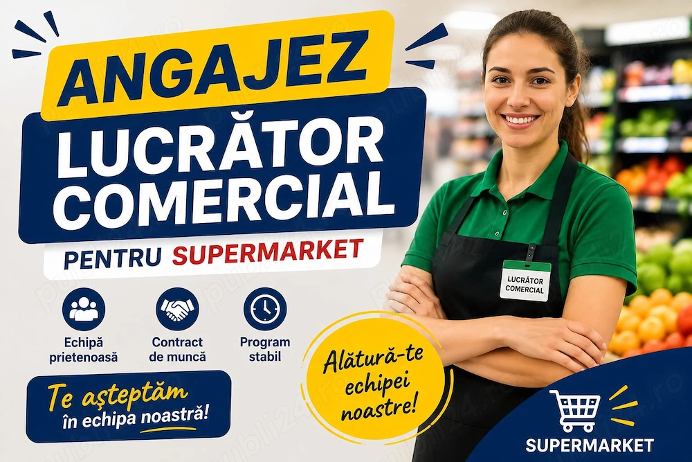 Angajam lucrator comercial supermarket zona Ghencea