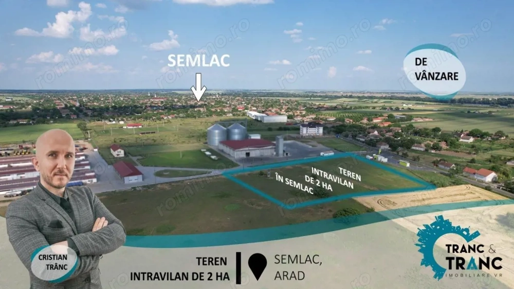 Teren intravilan pretabil parc fotovoltaic, de 2 ha în Semlac(ID: 22376)