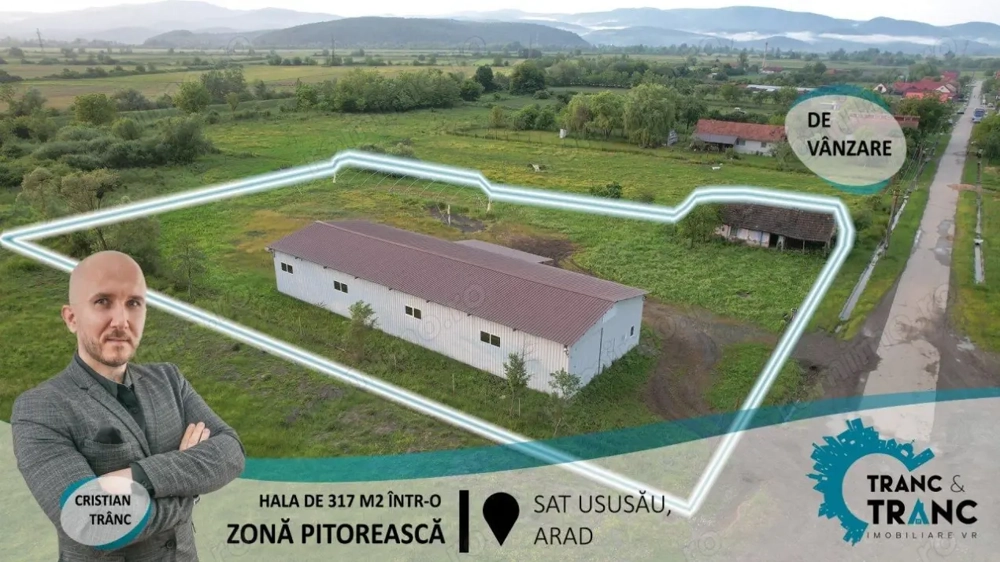 COMISION 0% Hala noua de 317 m2, intr-o zona feerica, in Ususau
