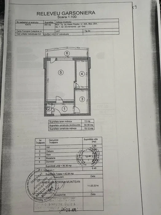 Proprietar- Vand garsoniera spatioasa, bloc ANL, Aleea Plopilor, Tg Jiur