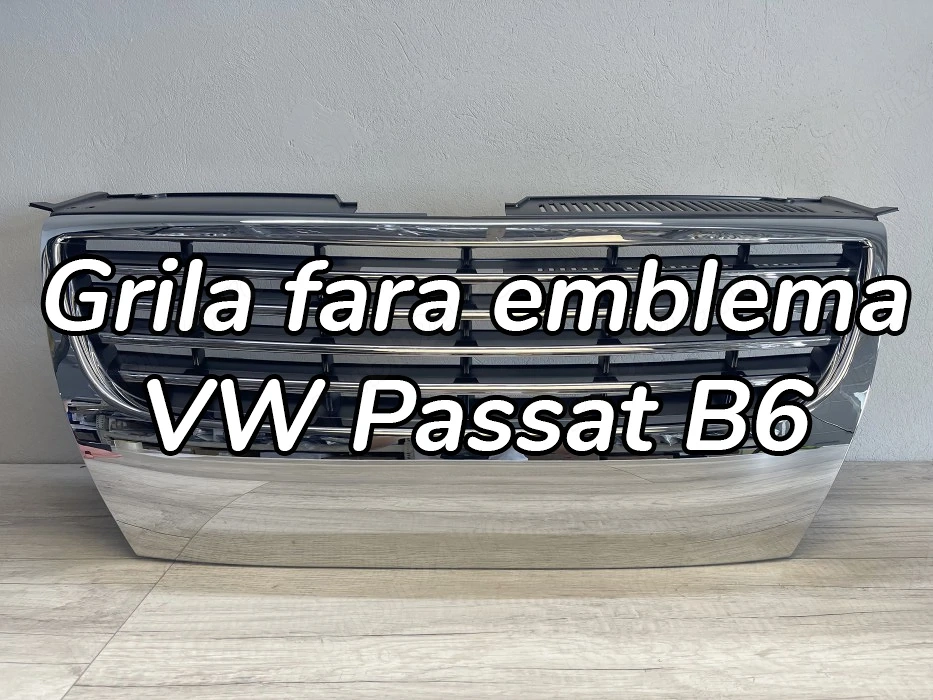 Grila sport fara emblema VW Passat B6 3C crom negru NOU