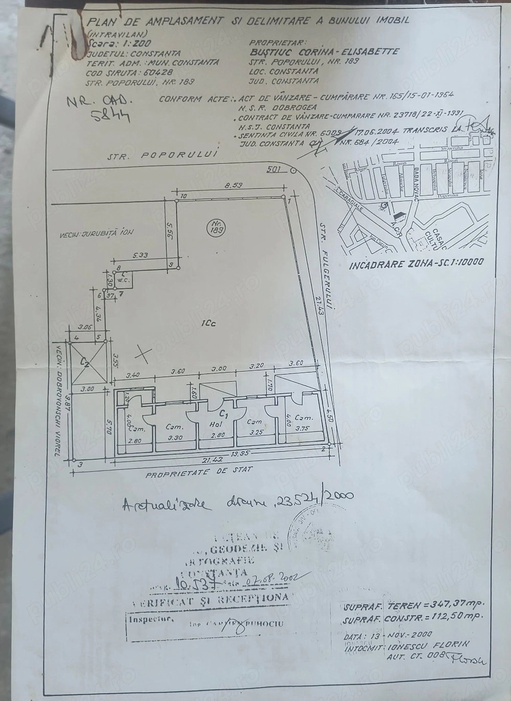 Vand teren cu casa de demolat Coiciu