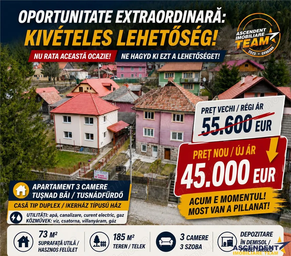 Apartament in casa cu intrare separata si curte proprie, Baile Tusnad, Harghita