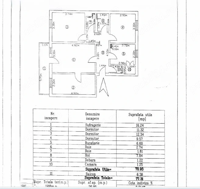 Apartament 4 camere Mazepa 1