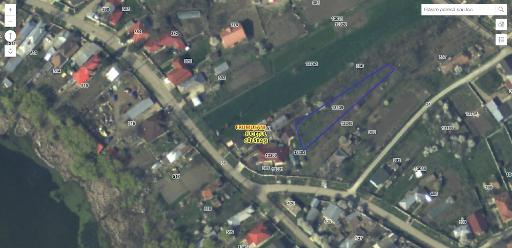Teren intravilan 1.112 mp   zonă centrală, Frumușani, jud. Călărași