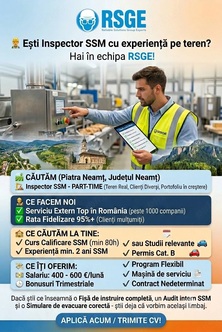 Ești Inspector SSM cu experiență pe teren? Hai în echipa RSGE!