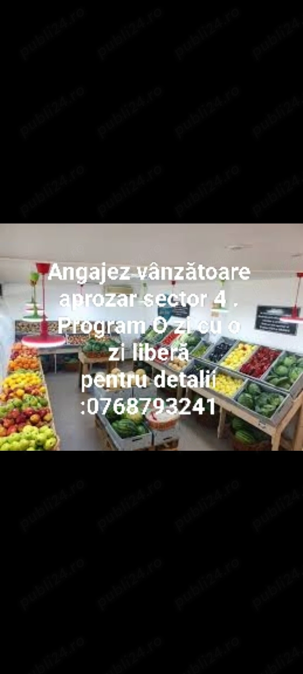 Angajez vânzătoare aprozar sector 4