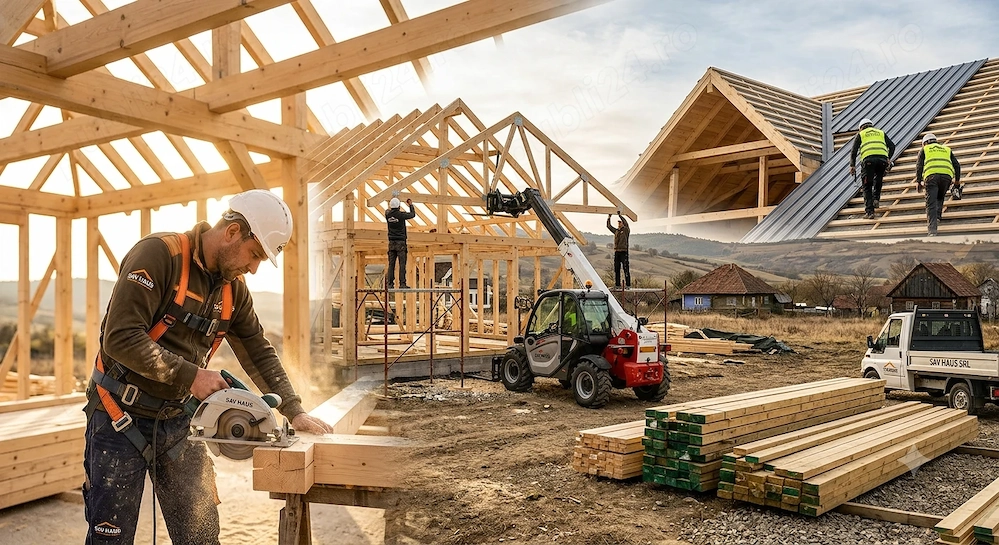 Constructii Case Lemn, Acoperisuri de la A la Z, Dulgherie - Sav Haus SRL