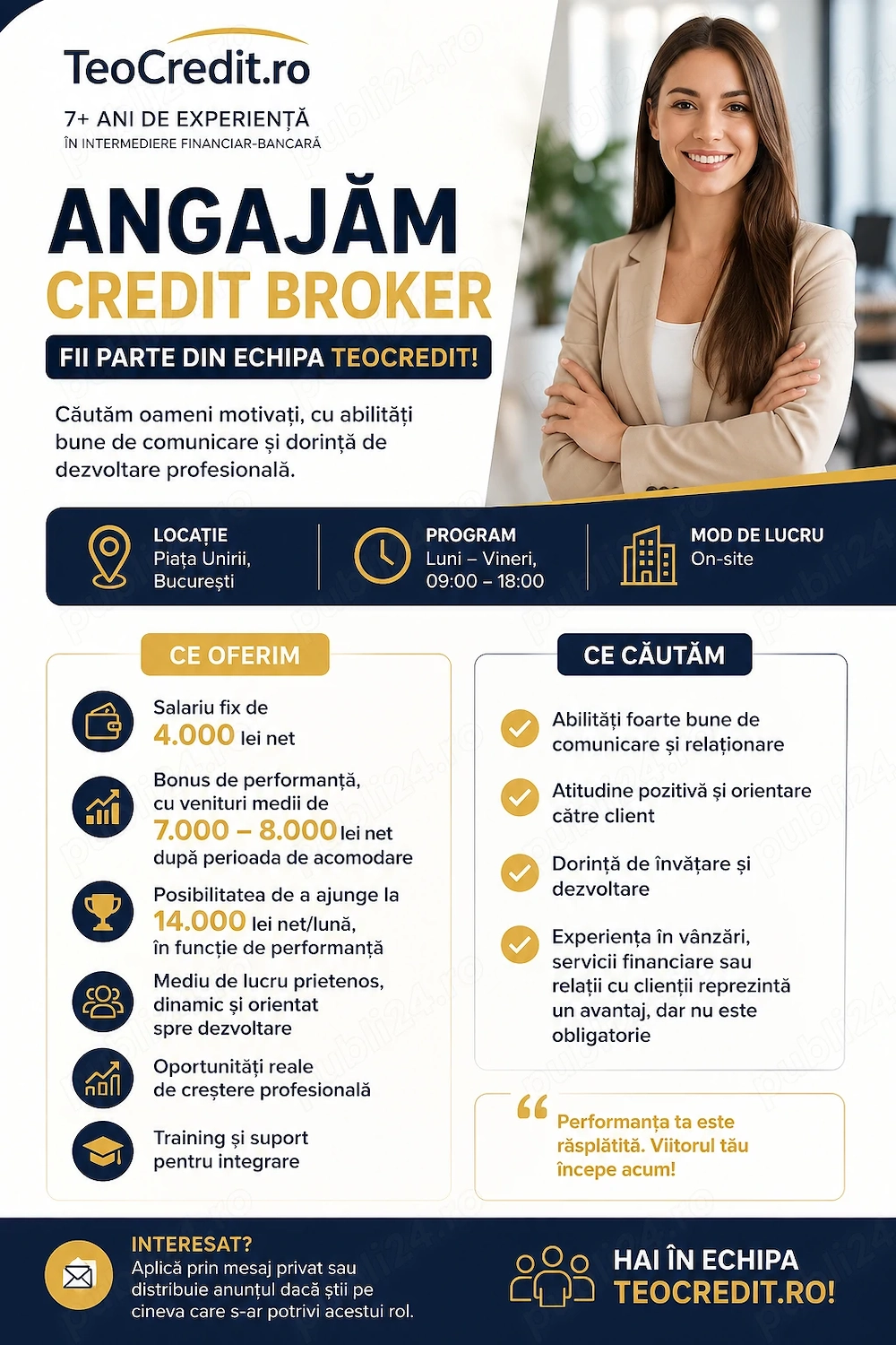 Consultant Credit si Solutii Financiare (Cu Fara Experienta)