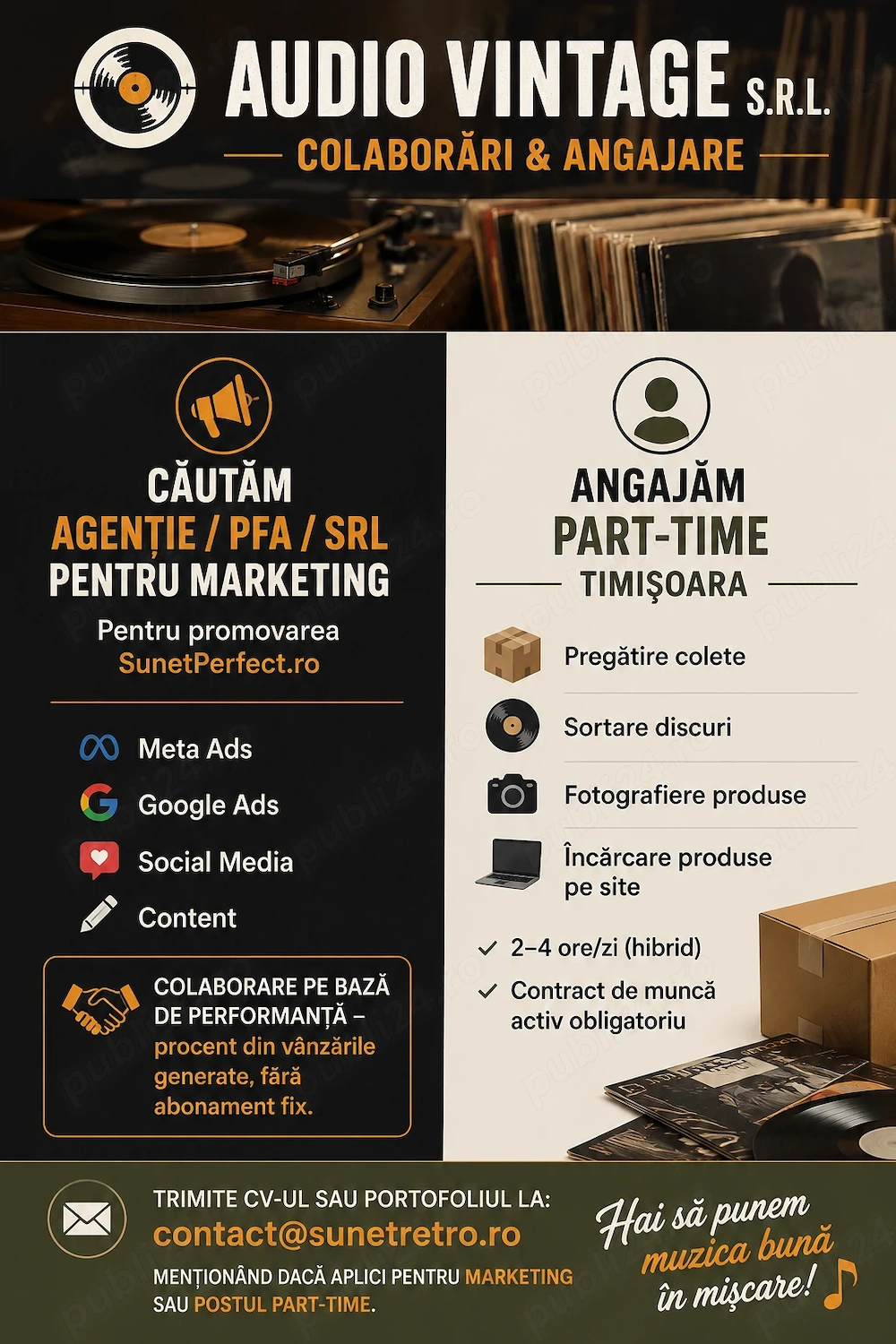 Marketing Digital (SEO, Newsletter, Google Ads & Meta Ads) și angajare part time Timișoara 