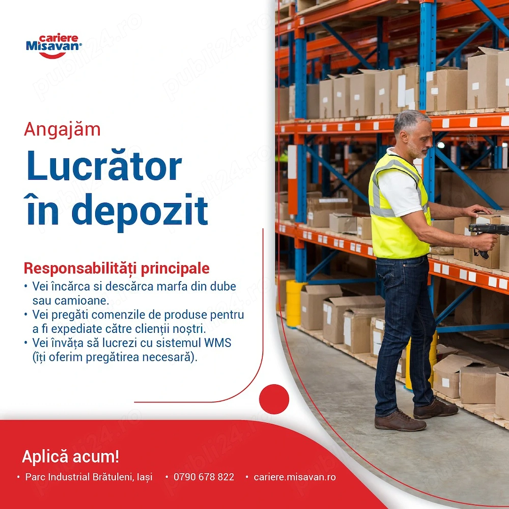 Lucrator in depozit  Picker - Iasi