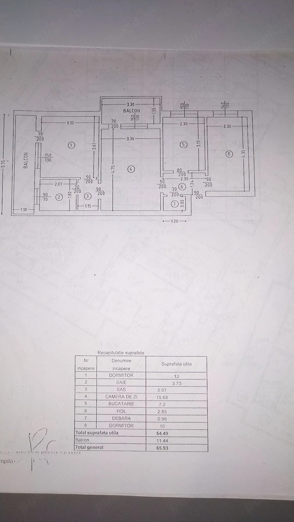 Apartament 3 camere, 66 m , etaj 2 4   gata de mutat, zonă liniștită, aproape de Palas