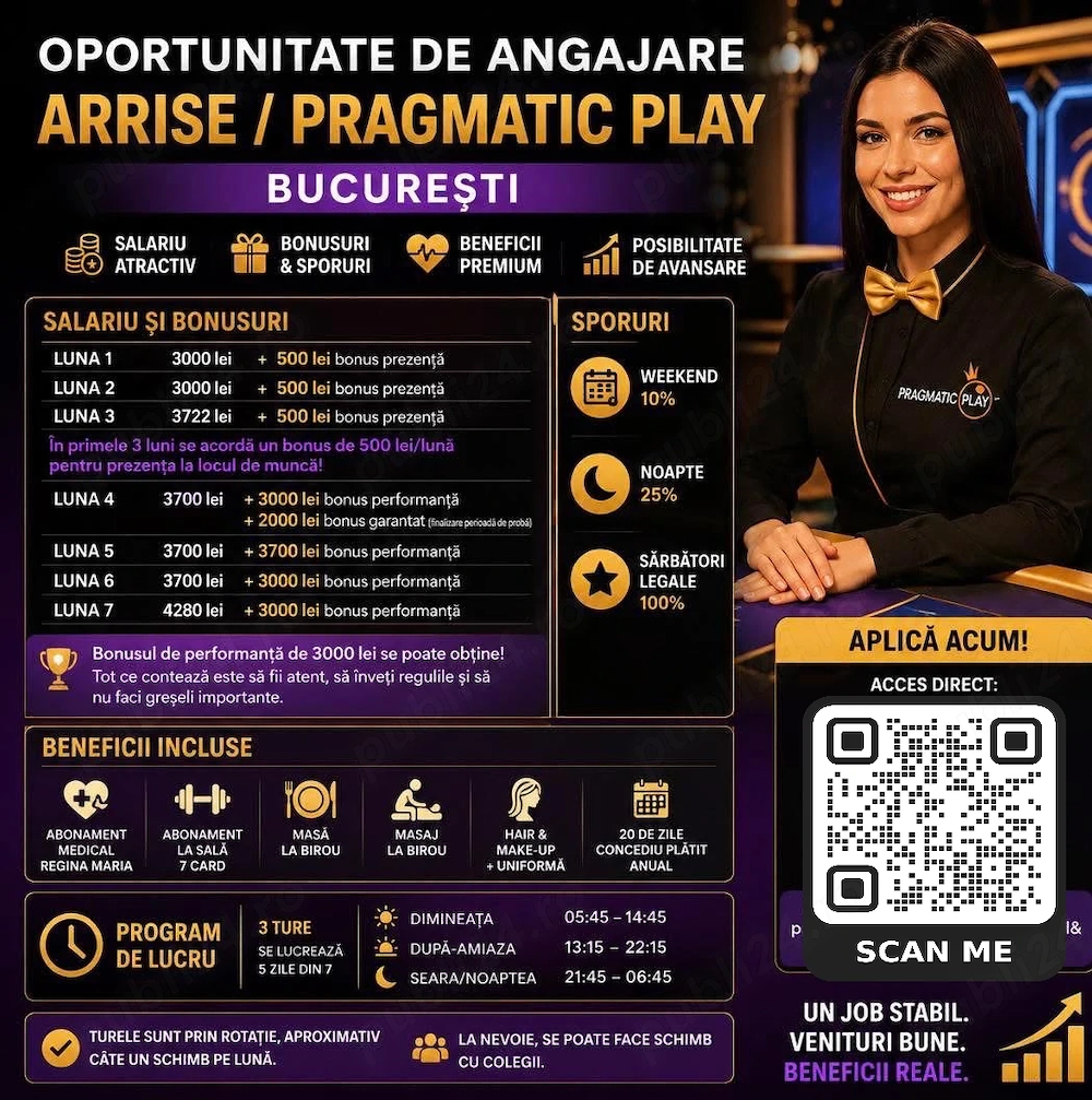 Oportunitate de job cu salariu peste medie în București! Scapă de joburile plictisitoare!