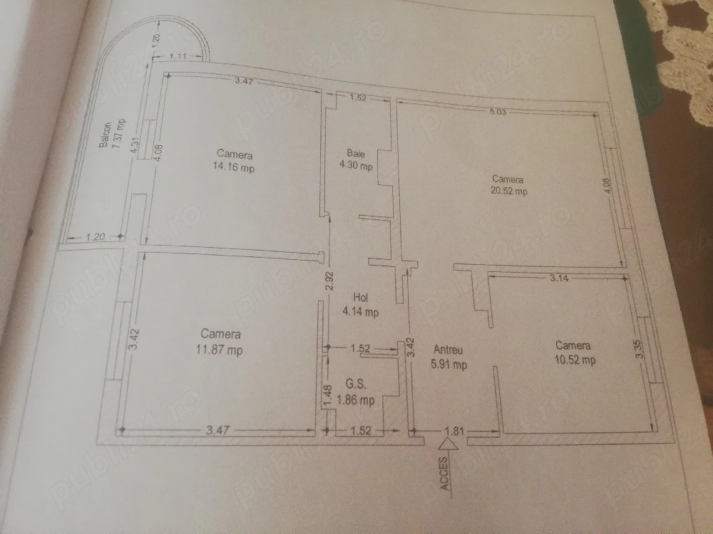 Apartament 3 camere shopping City 