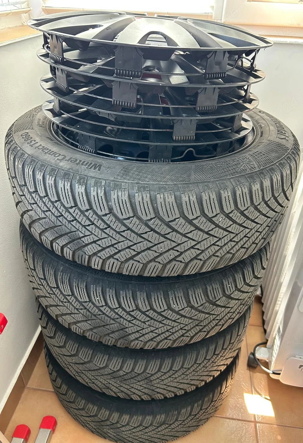 URGENT - vand 4 roti jante otel anvelope iarna Continental WinterContact TS 860 - 185/60 R15 84T. 