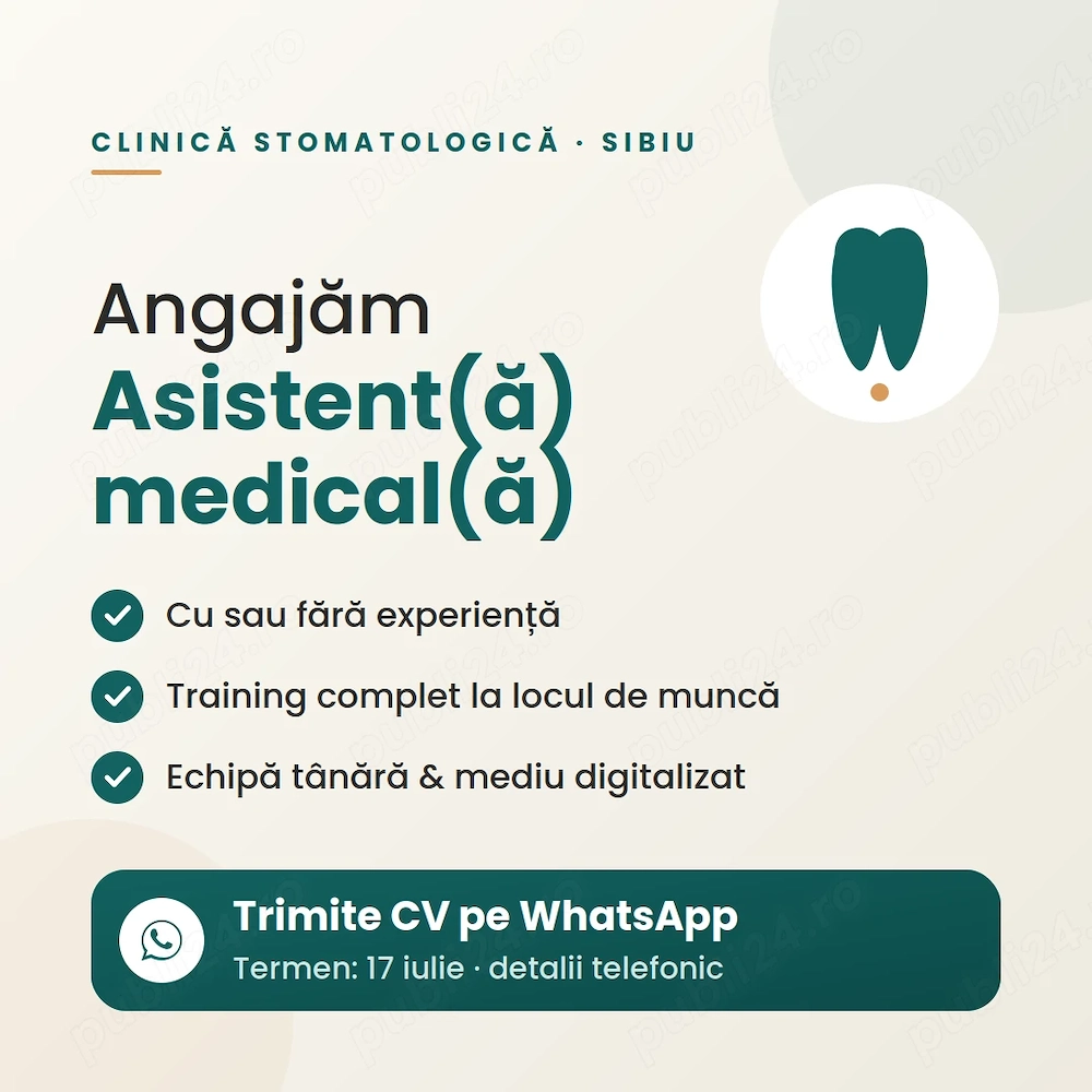 Asistent(ă) medical(ă)   Clinică stomatologică | Sibiu