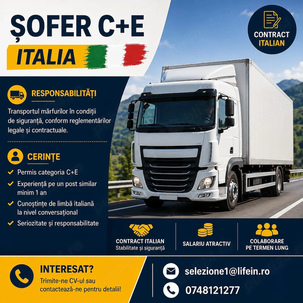 Recrutam  Sofer  C+E in Italia