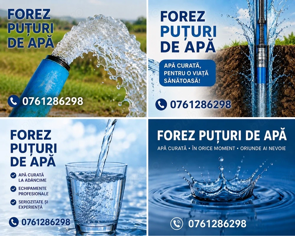 Puțuri de apă nr de tel: 