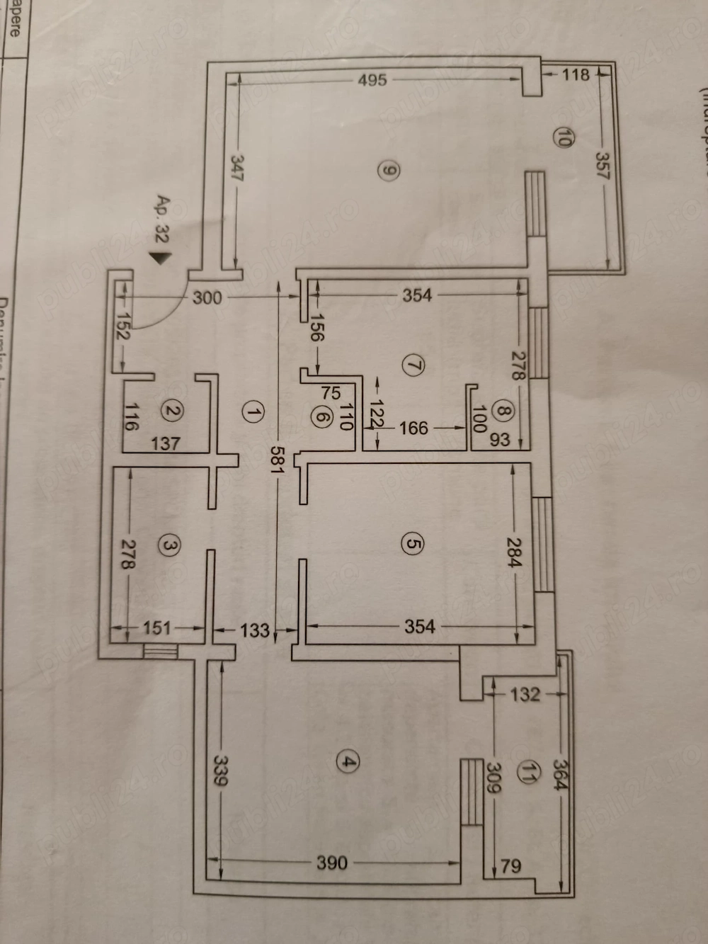 Apartament decomandat cu 3 camere