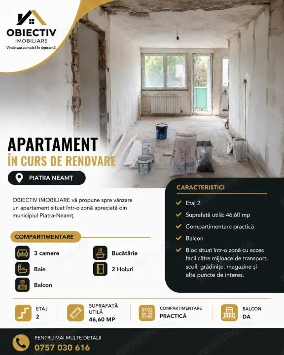 Apartament 3 camere , Darmanesti , etaj 2