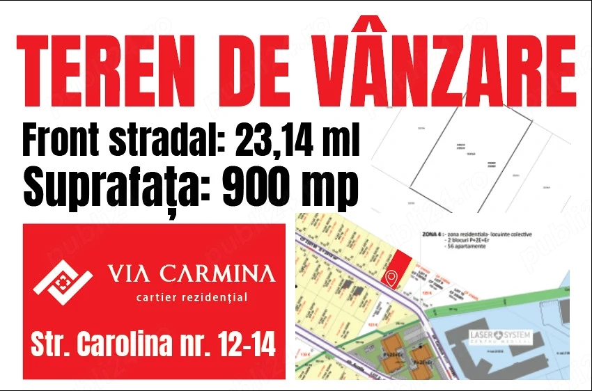 Vand teren intravilan Via Carmina zona 4