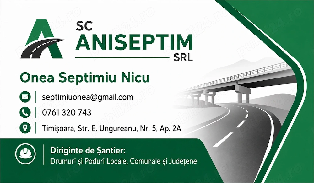Firma de consultanta diriginte de Santier Drumuri si Poduri , intocmire Carte Tehnica a Constructiei