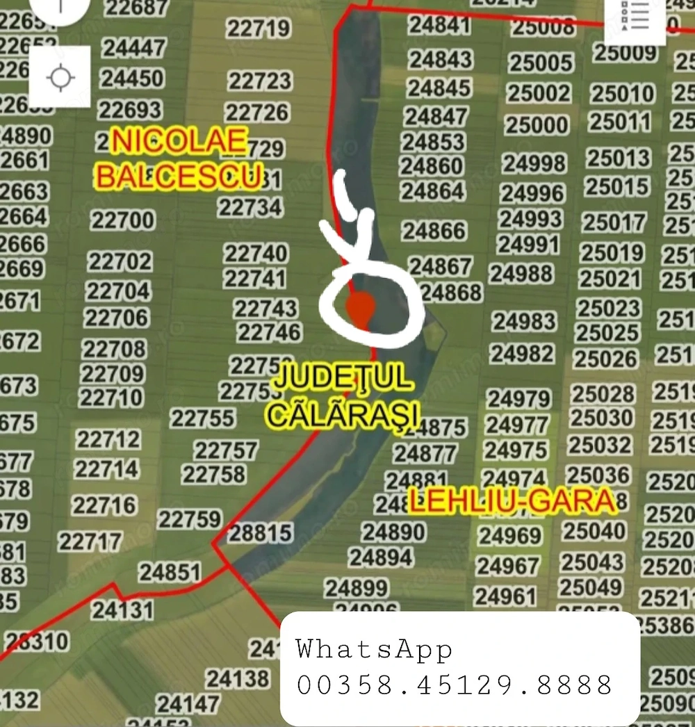 Vând teren extravilan aproape de București, lângă A2 