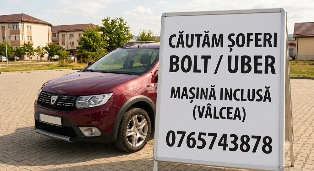 Angajam sofer Bolt Uber, Masina la cheie pe GPL