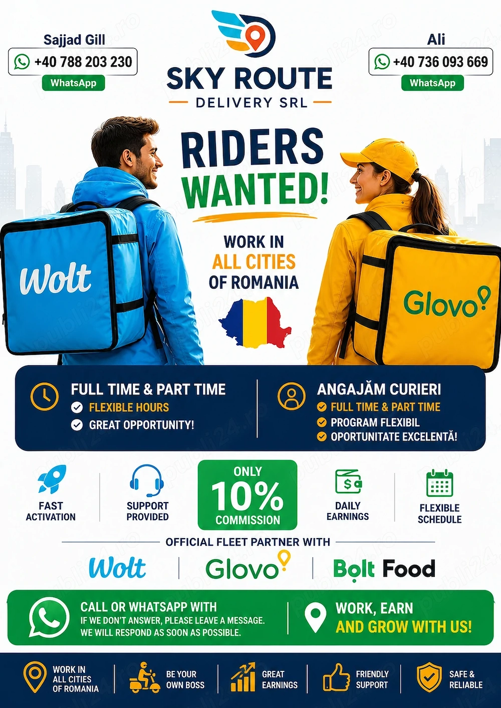 Join Sky Route Delivery SRL   Delivery Riders Wanted Across Romania! 
