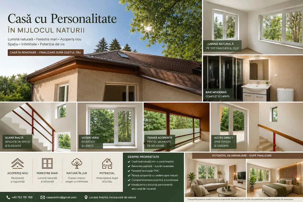 Vilă într-o oază de natură din centrul Brașovului | 180 mp | Teren 360 mp  | Terasă panoramică 