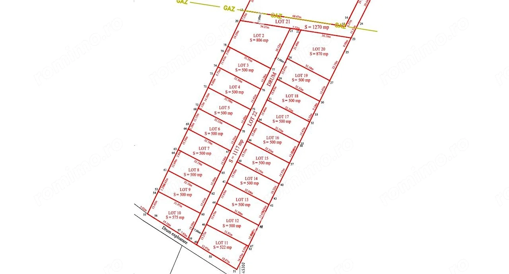 Teren curti constructii de 500 mp in Daia acces din DN