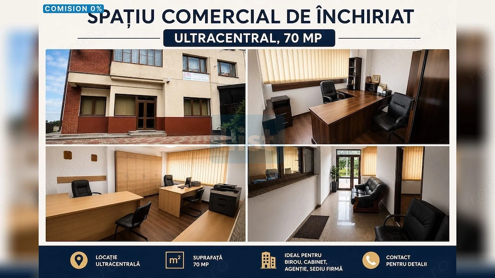 COMISION 0% Spațiu comercial de închiriat – Ultracentral 70mp