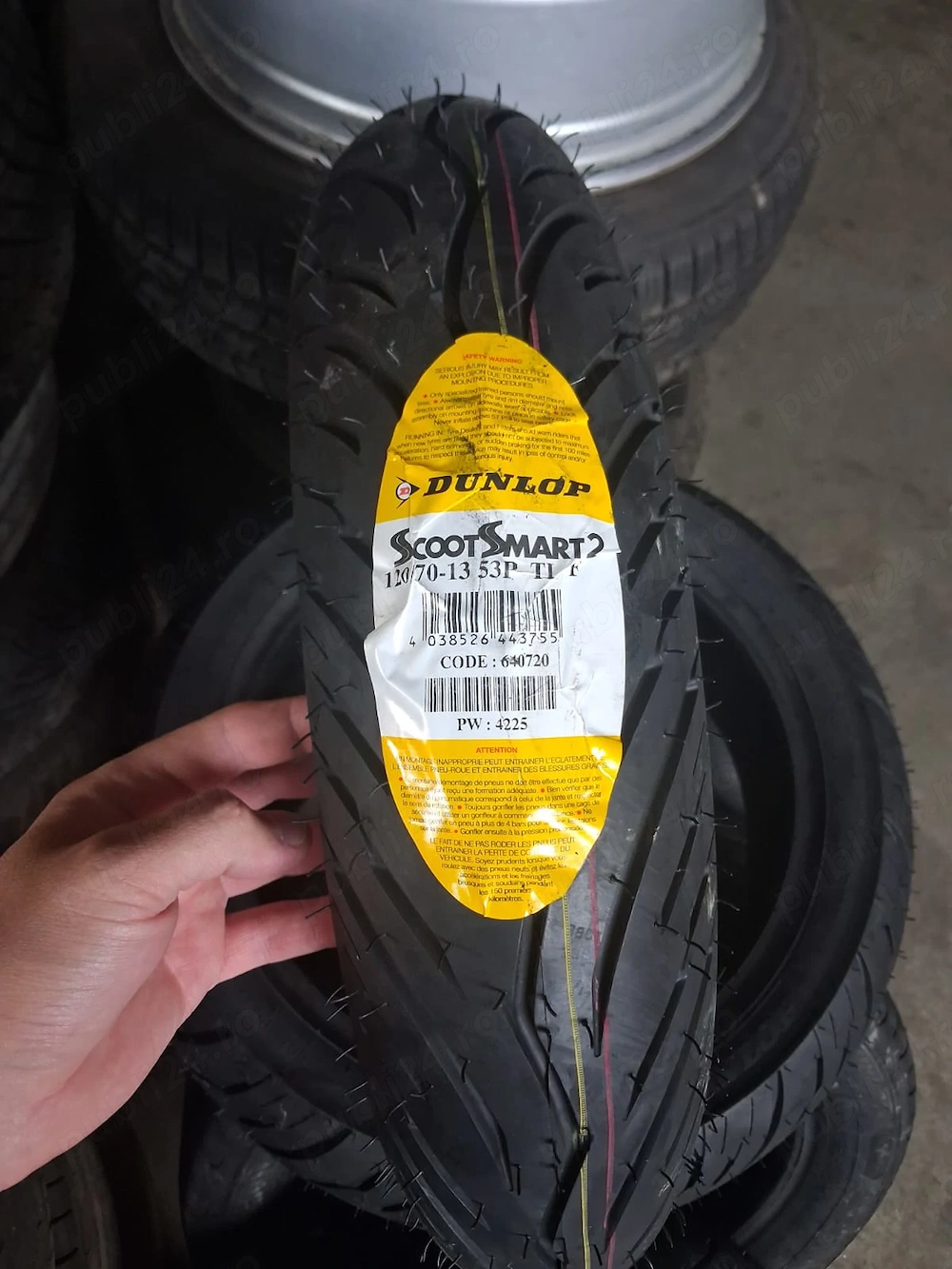 1 anvelope Moto 120/70/13Dunlop SCOOTSMART Nou 