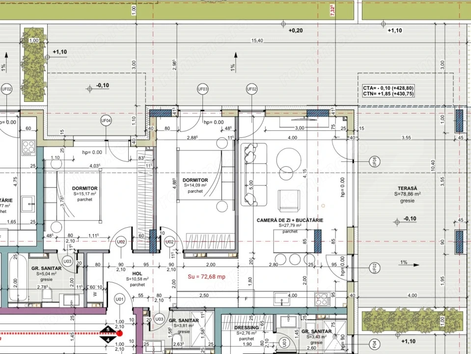 Apartament 3 camere, 72.68 mp, Comision 0, zona Iris 