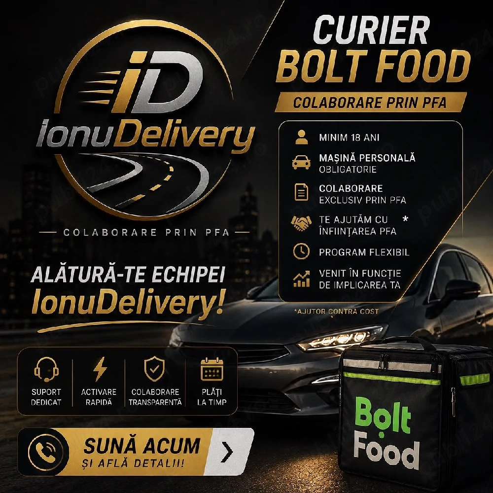 Devino Curier Bolt Food | Colaborare prin PFA