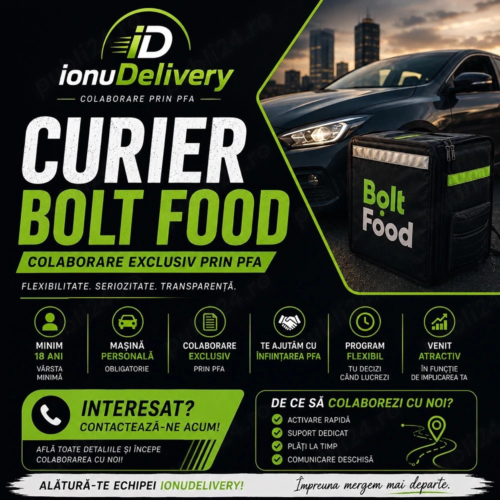 Curier Bolt Food,  Câștiguri atractive & program flexibil