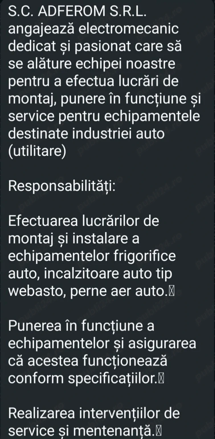 SC.Adferom Galați , angajăm electromecanic 