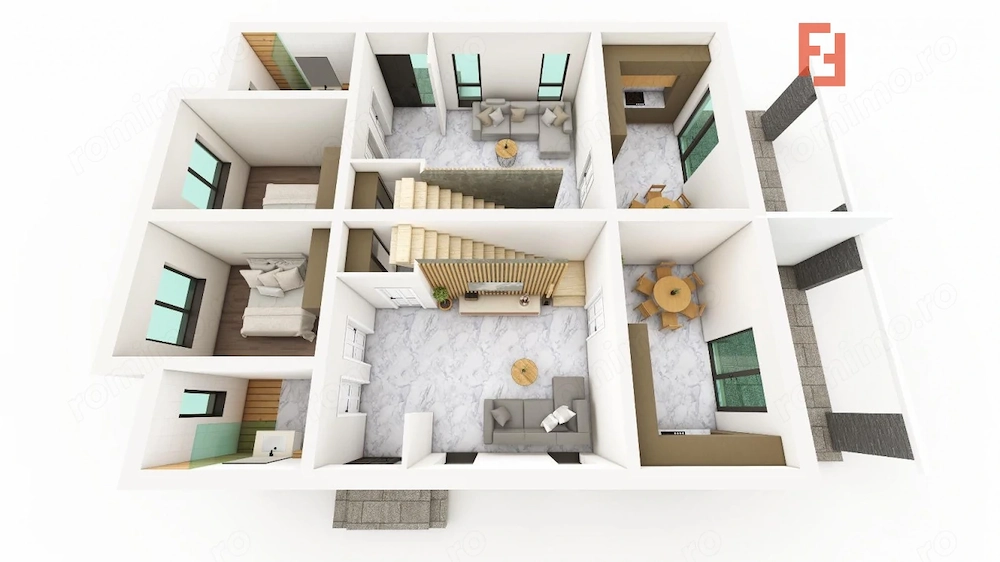 Duplex cu 5 camere si 300 mp teren, de vanzare in Sanmihaiu Roman
