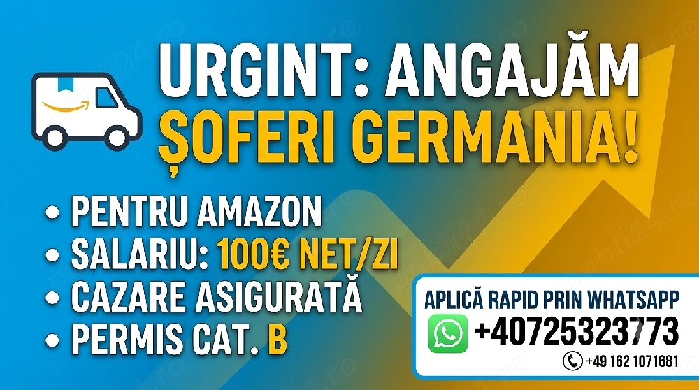      Oportunitate de Carieră în Germania: Șoferi Distribuție Colete (Partener Amazon)