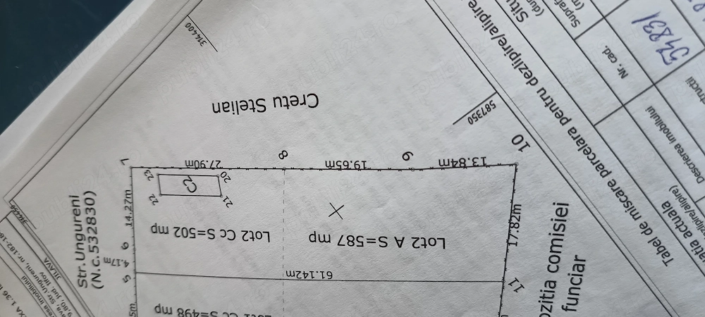 Vând teren 1089 mp Comuna jilava 39 de euro mp 