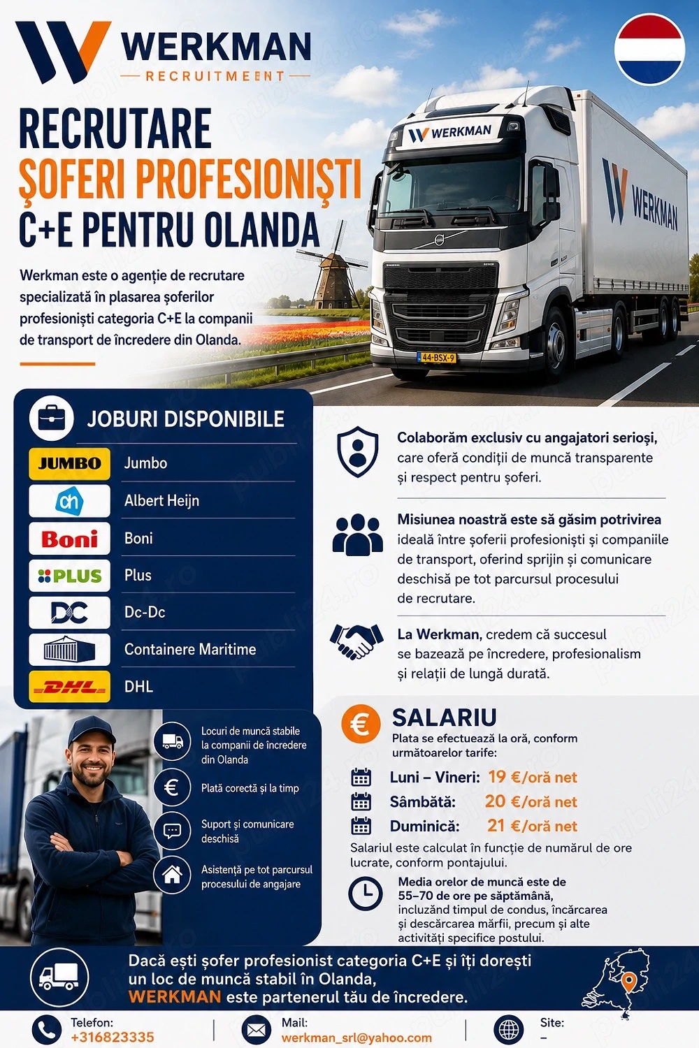 Șoferi profesioniști C+E Olanda