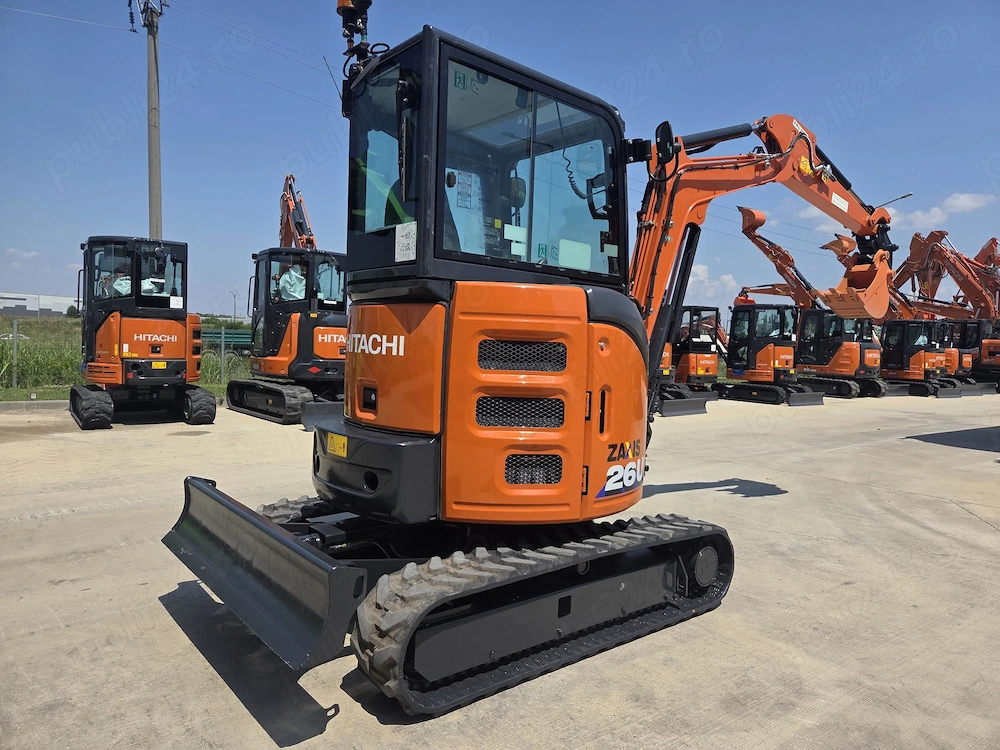 Miniexcavator 2,7tone, HItachi ZX26U-6, 2025, EX DEMO, 995h, Cupla rapida hidr+3 cupe noi, 1,5m lat