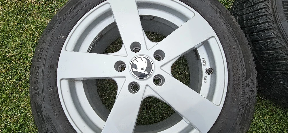 Set jante aliaj plus anvelope iarnă Barum Polaris 5, 205/55/R16, Skoda
