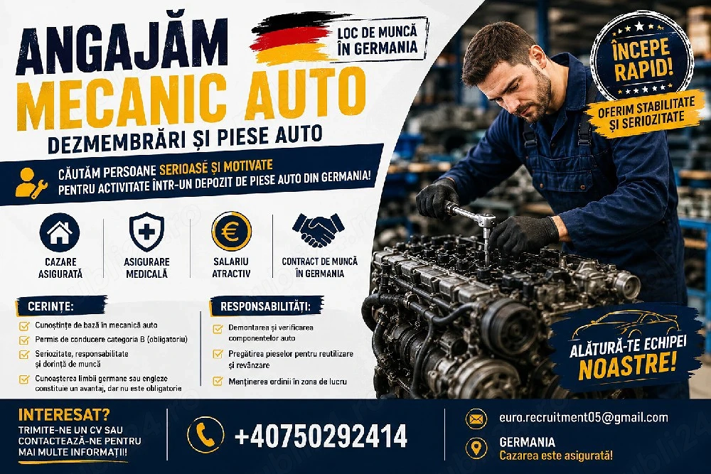 Angajăm Mecanic Auto   Germania