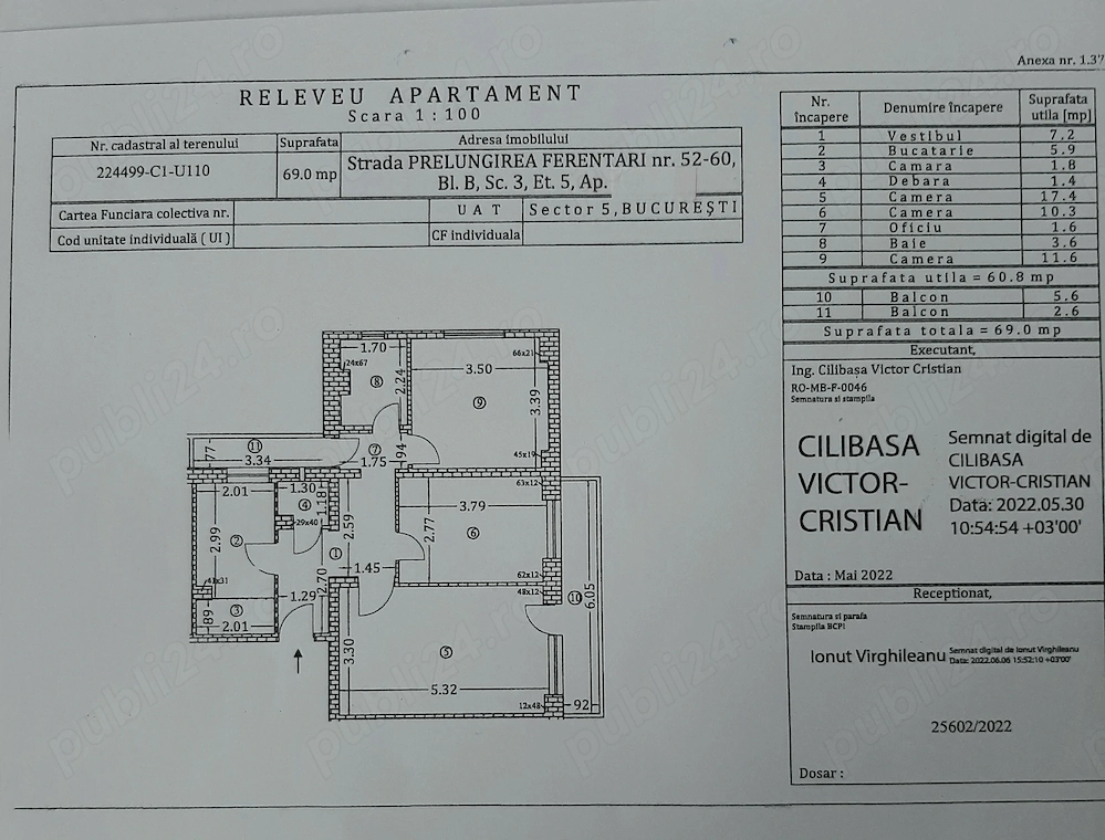 Direct Proprietar vînd Apartam.3camere decomandate Conf.1 81500EUR Negociabil Investiție Birou sect5