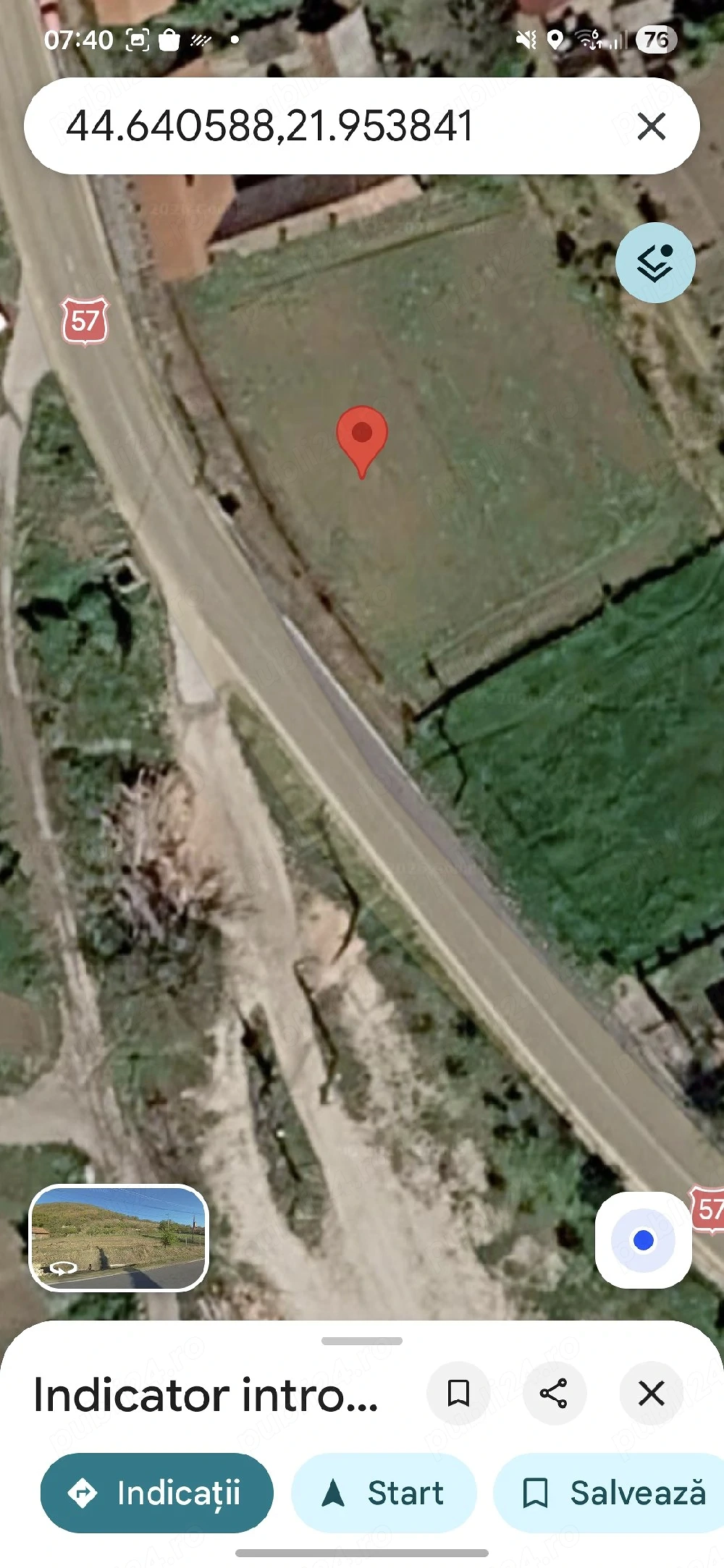 Proprietar,ofer spre închiriere teren intravilan în suprafață de1.607mp,situatîn localitateaBerzasca